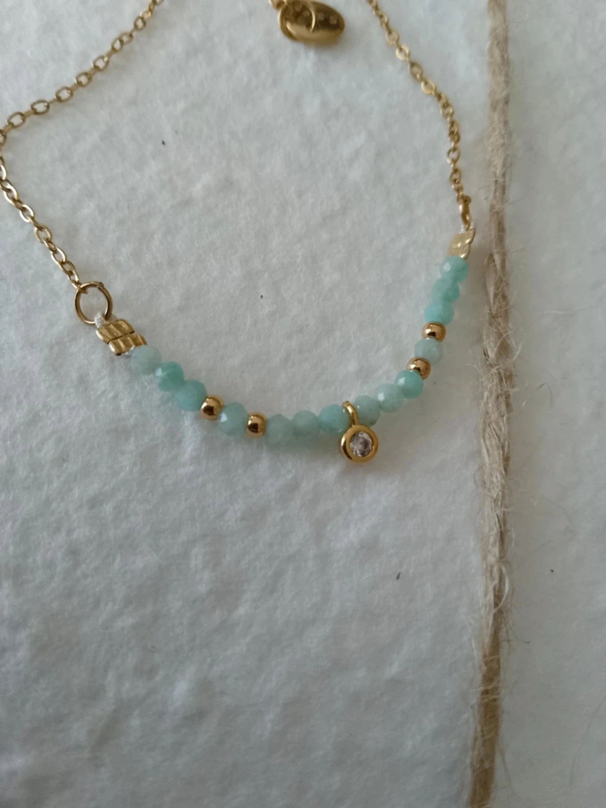 Fijn armbandje van natuurlijke blauw-turkoois amazoniet stenen – photo 2